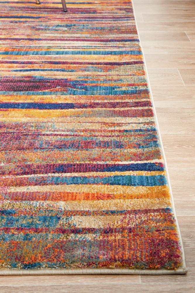 Dreamscape Strokes Modern Raspberry Rug