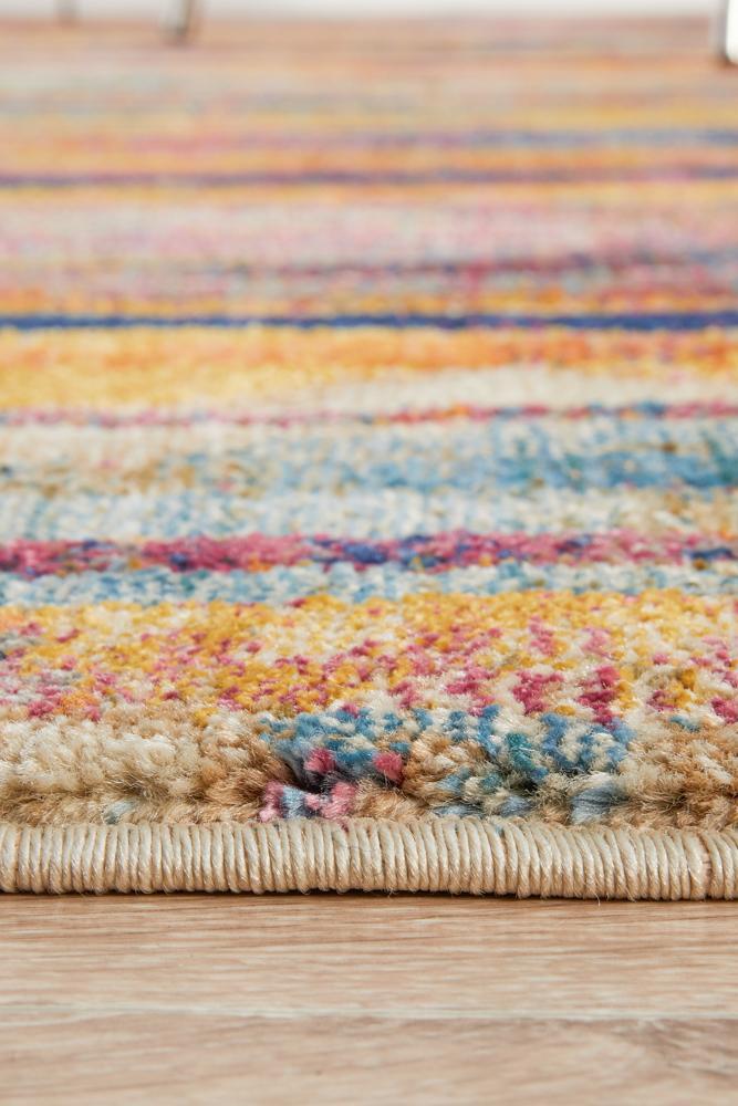 Dreamscape Strokes Modern Raspberry Rug