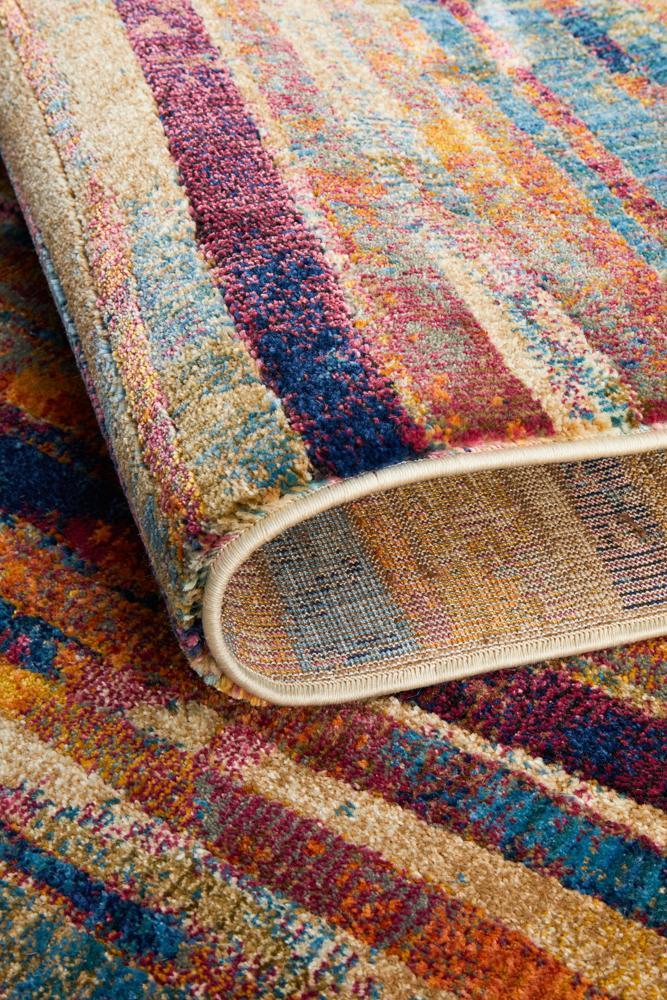 Dreamscape Strokes Modern Raspberry Rug