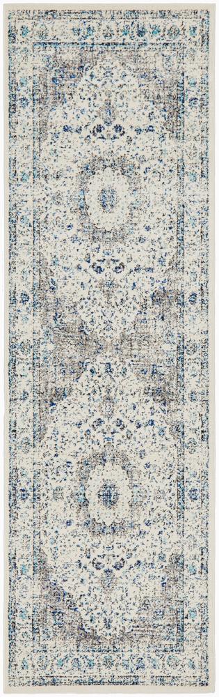Aurelian Mist White Persian Style Power Loomed Rug & Runner 10mm Thick