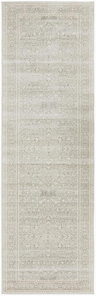 Aurelian Silver Flower Boho Power Loomed Rug & Runner 10mm Thick