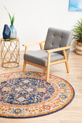Evoke Splash Multi Transitional Round Rug