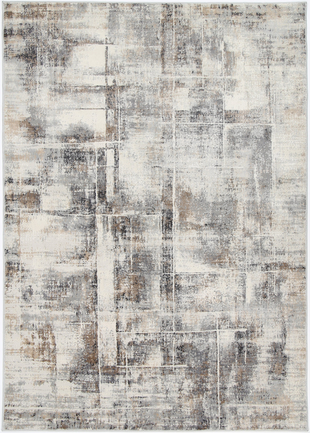 Expressions Beige Grey Modern Rug - EX07
