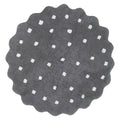 Mellow Round Scalloped Kids Rug Grey: New Arrival