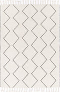 Goa Zig-Zag Wool Blend Cream Rug