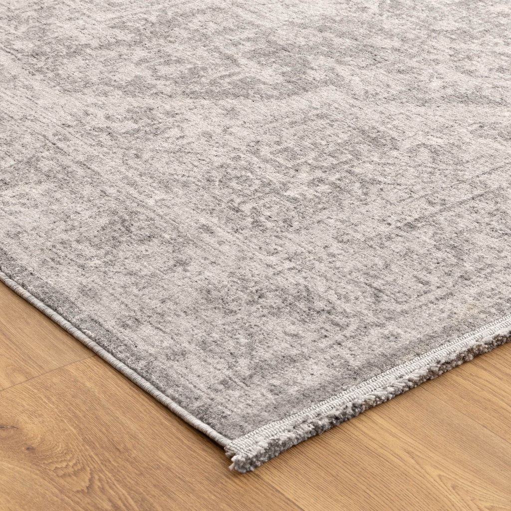 Heritage Distressed Medallion Grey Rug - H103:  (Different Tassel)