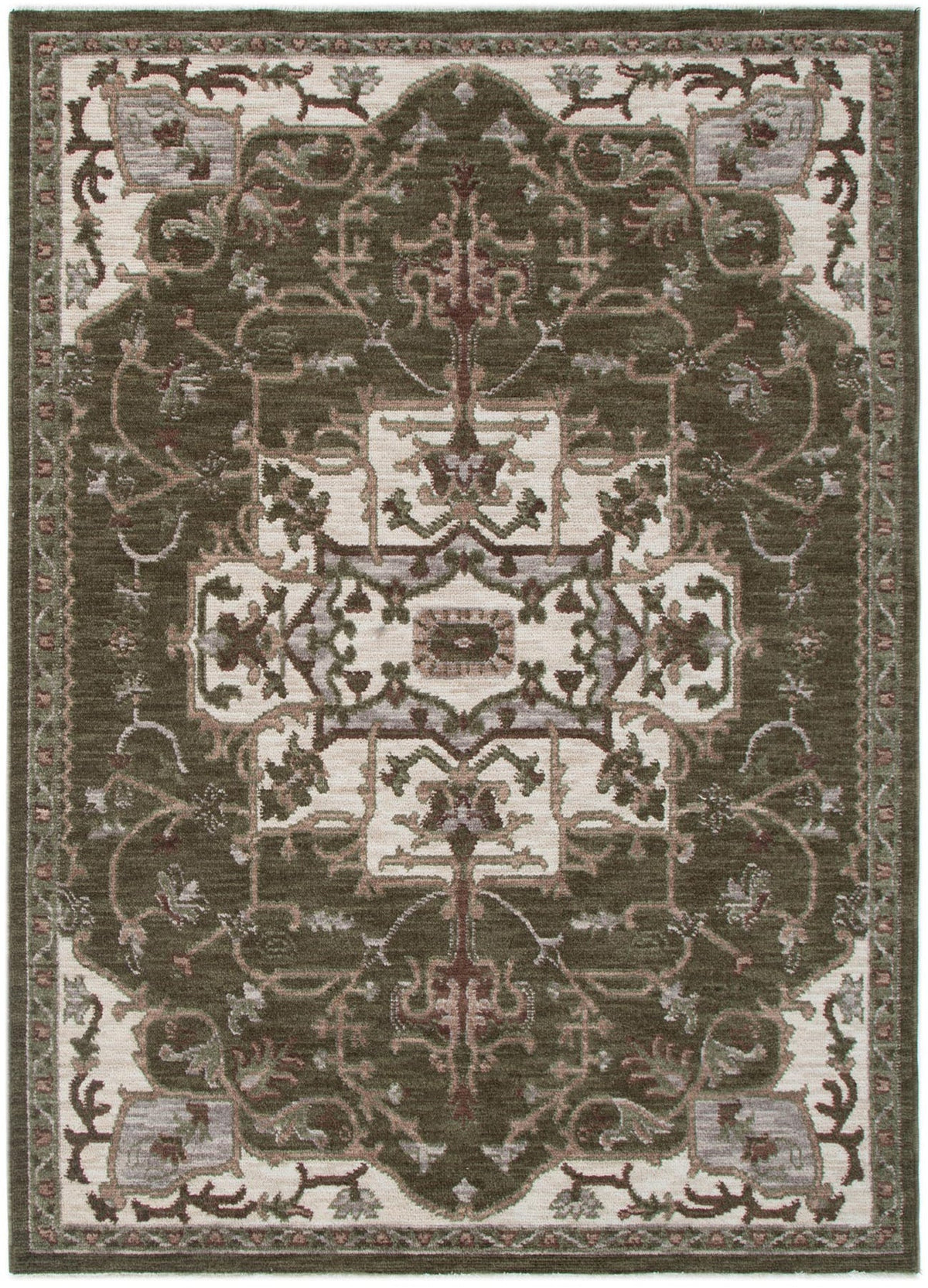 Horizon Olive Green Medallion Rug H116