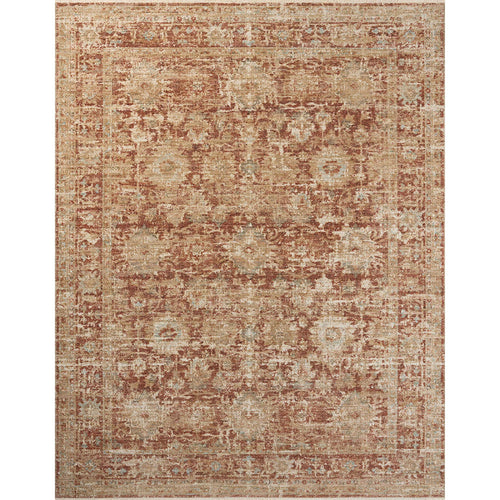 Agedale 03 Brick Antique Inspired Textured Power Loomed Rug & Runner