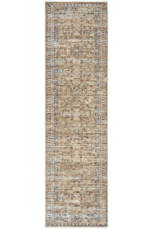Agedale 05 Spa Antique Inspired Textured Power Loomed Hallway Runner