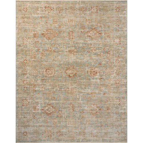 Agedale 06 Aqua Antique Inspired Textured Power Loomed Rug & Runner