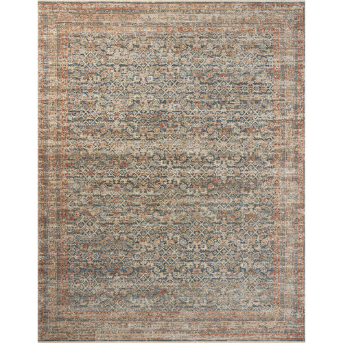 Agedale 12 Blue Antique Inspired Textured Power Loomed Rug & Runner