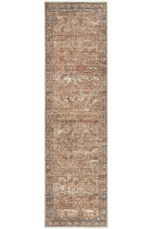 Agedale 13 Natural Antique Inspired Textured Power Loomed Hallway Runner