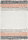 Esha Textured Woven Rug White Peach