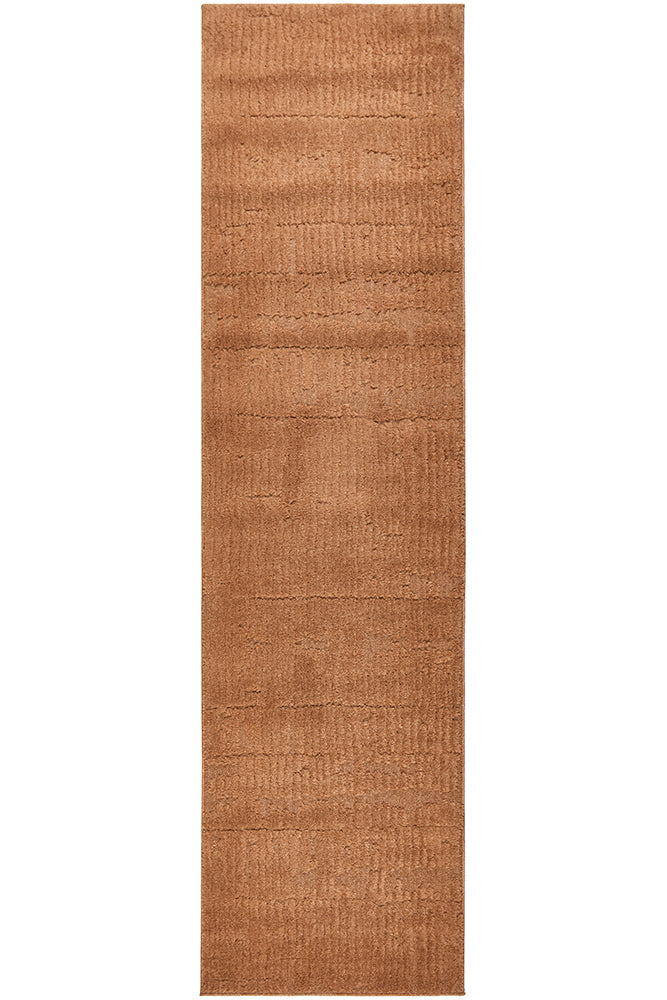 Serenwood Aliya Rust Subtle Textured Polyester Rug & Runner 12mm Thick