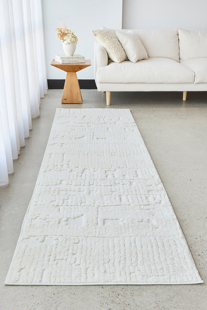 Haven Aliya White Runner Rug