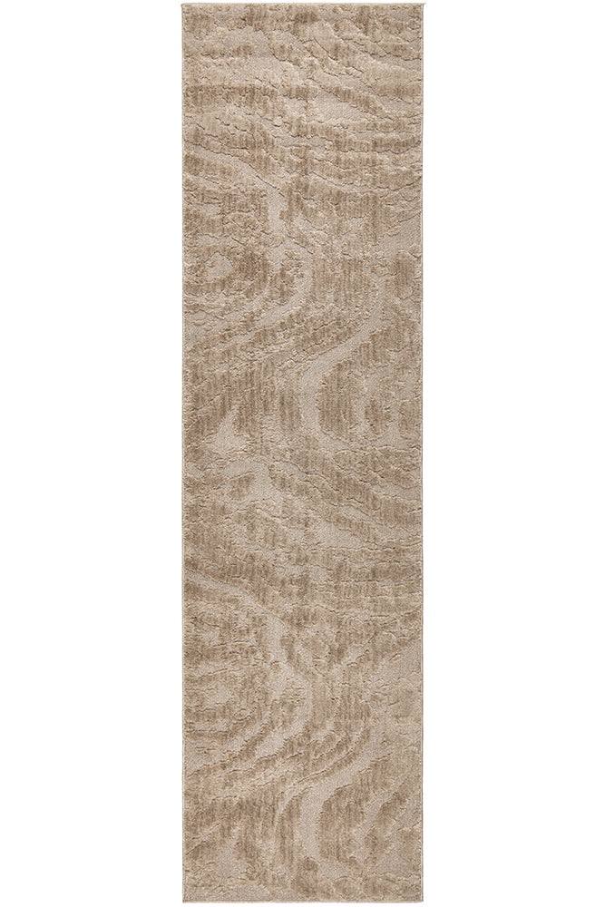 Serenwood Nyla Latte Organic Textured Polyester Rug & Runner 12mm Thick