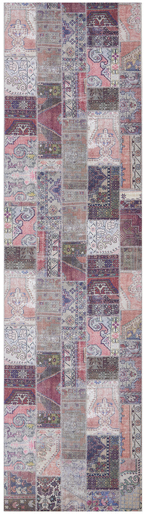 Mosaelle 178 Earth Vintage Floral Patchwork Polyester Rug & Runner