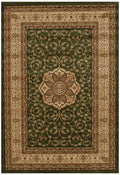 Istanbul Collection Medallion Classic Pattern Green Rug