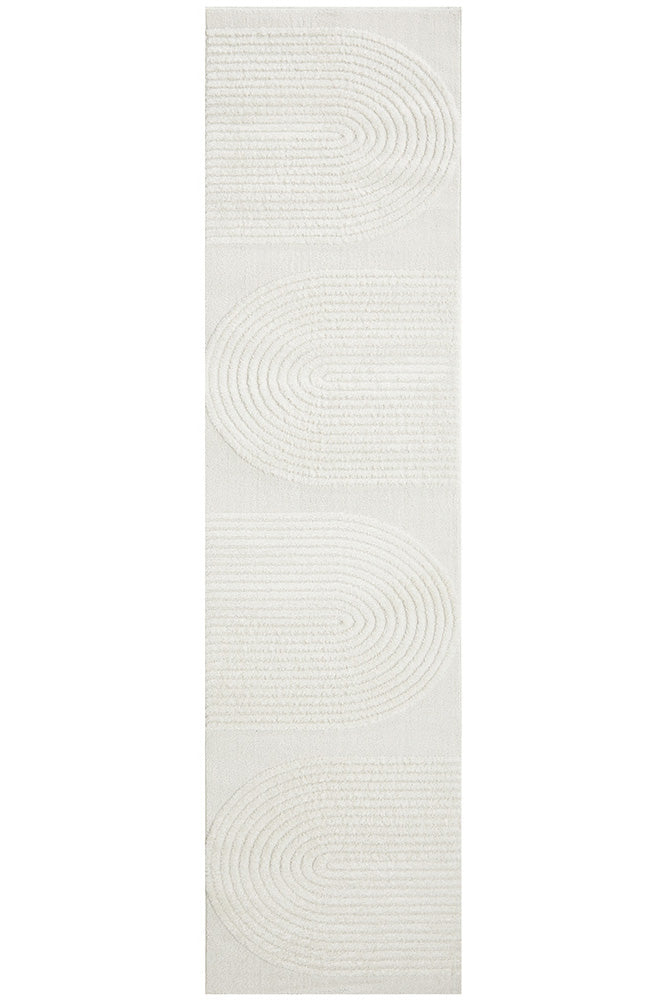 Arcadia Abbey White Arch High Low Rug & Runner 12mm Thick