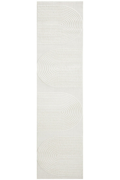Arcadia Abbey White Arch High Low Hallway Runner 12mm Thick