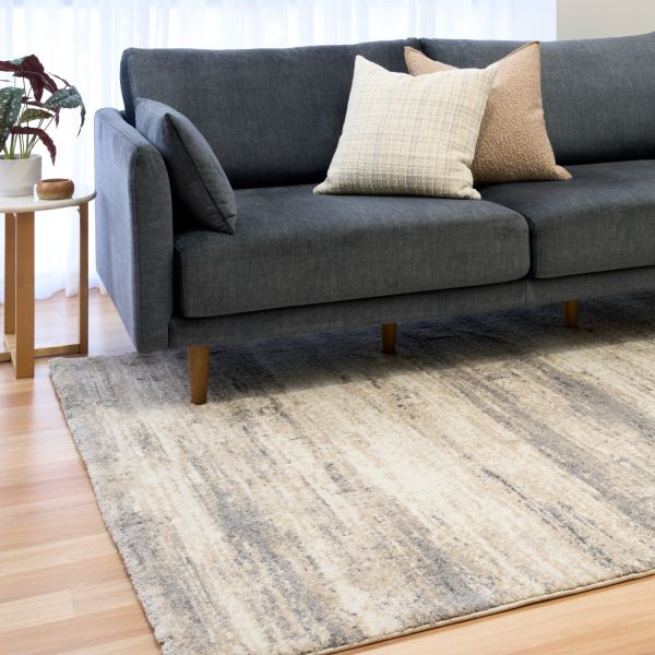 Luxury Hall Runner Made to Order 80cm Wide Milan Grey Cream Soft Pile 20mm Thick