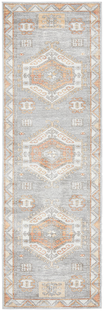 Ashbourne Caitlen Grey Stonewashed Aztec Rug & Runner