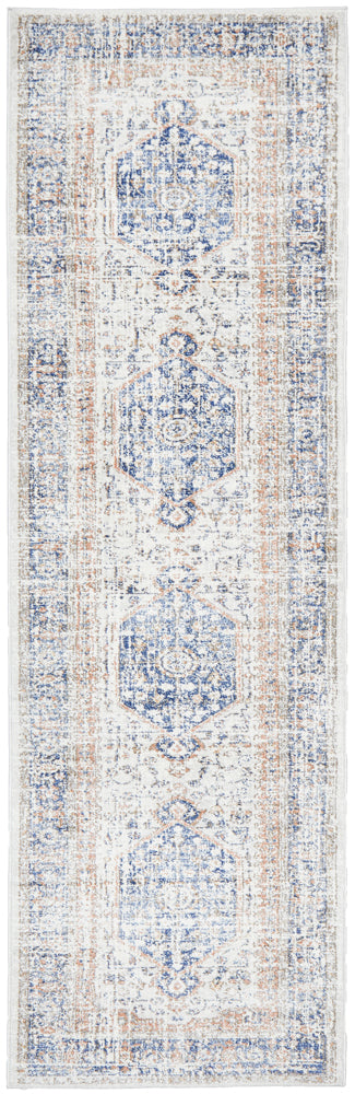 Ashbourne Lorissa Blue Stonewashed Transitional Rug & Runner