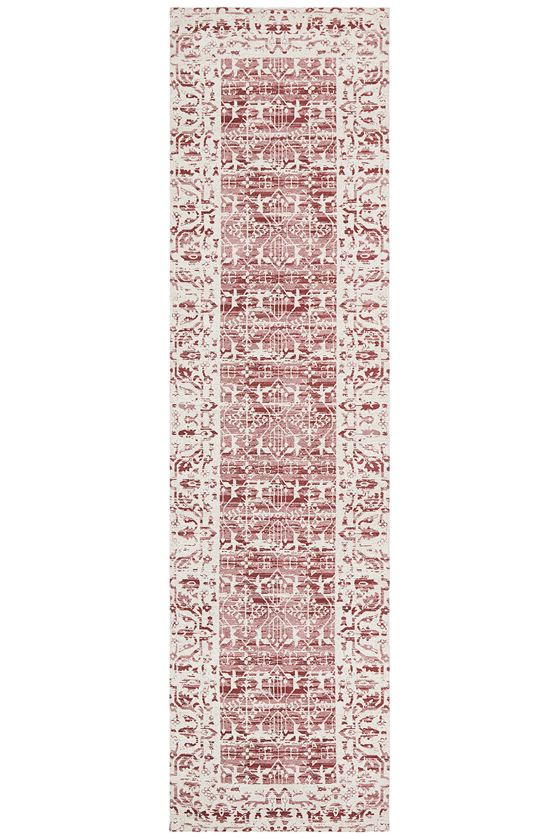 Autumne 88 Rose Transitional Jacquard Cotton Chenille Rug & Runner