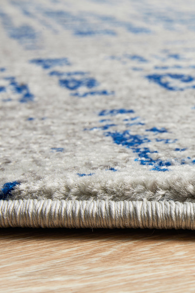 Mirage Ashley Abstract Modern Blue Grey Round Rug