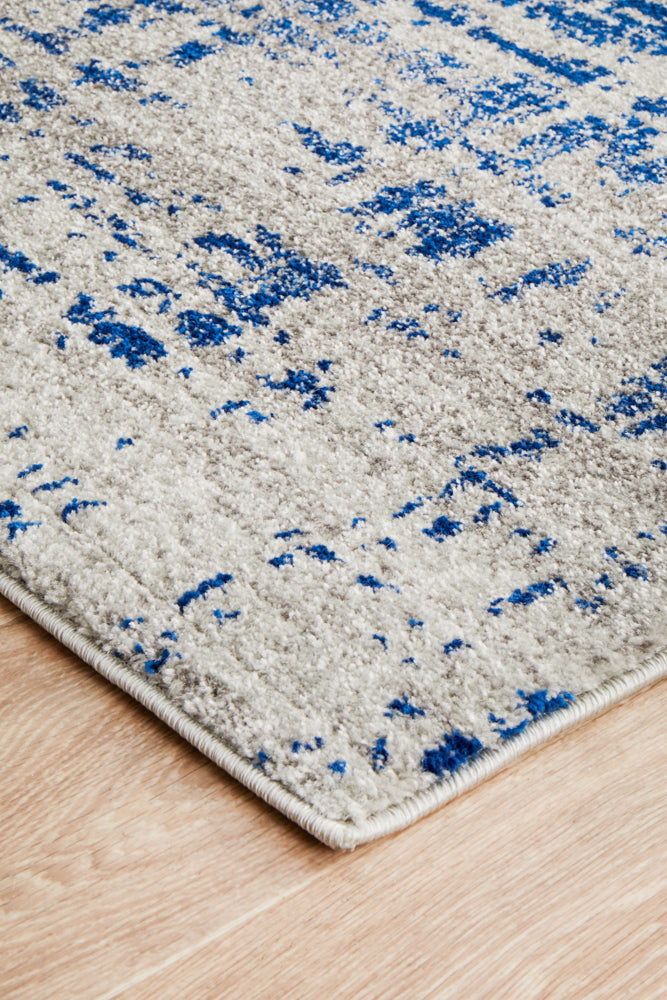 Mirage Ashley Abstract Modern Blue Grey Runner Rug