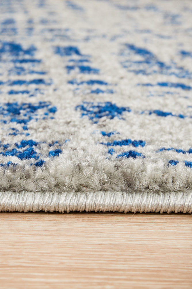 Mirage Ashley Abstract Modern Blue Grey Runner Rug