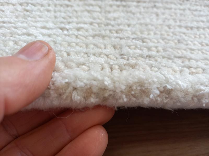Fine Wool & Viscose Handwoven Extreme Softness Textured Area Rug 15mm Thick Cream