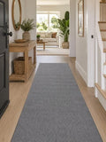 Sisal Look Indoor Outdoor Runner by the Meter Silver Grey 80cm 1m or 1.2m Wide Flat-weave