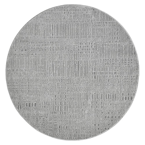 Aldenvale 779 Slate Subtle Crosshatch Texture Polyester Polypropylene Round Rug 13mm Thick