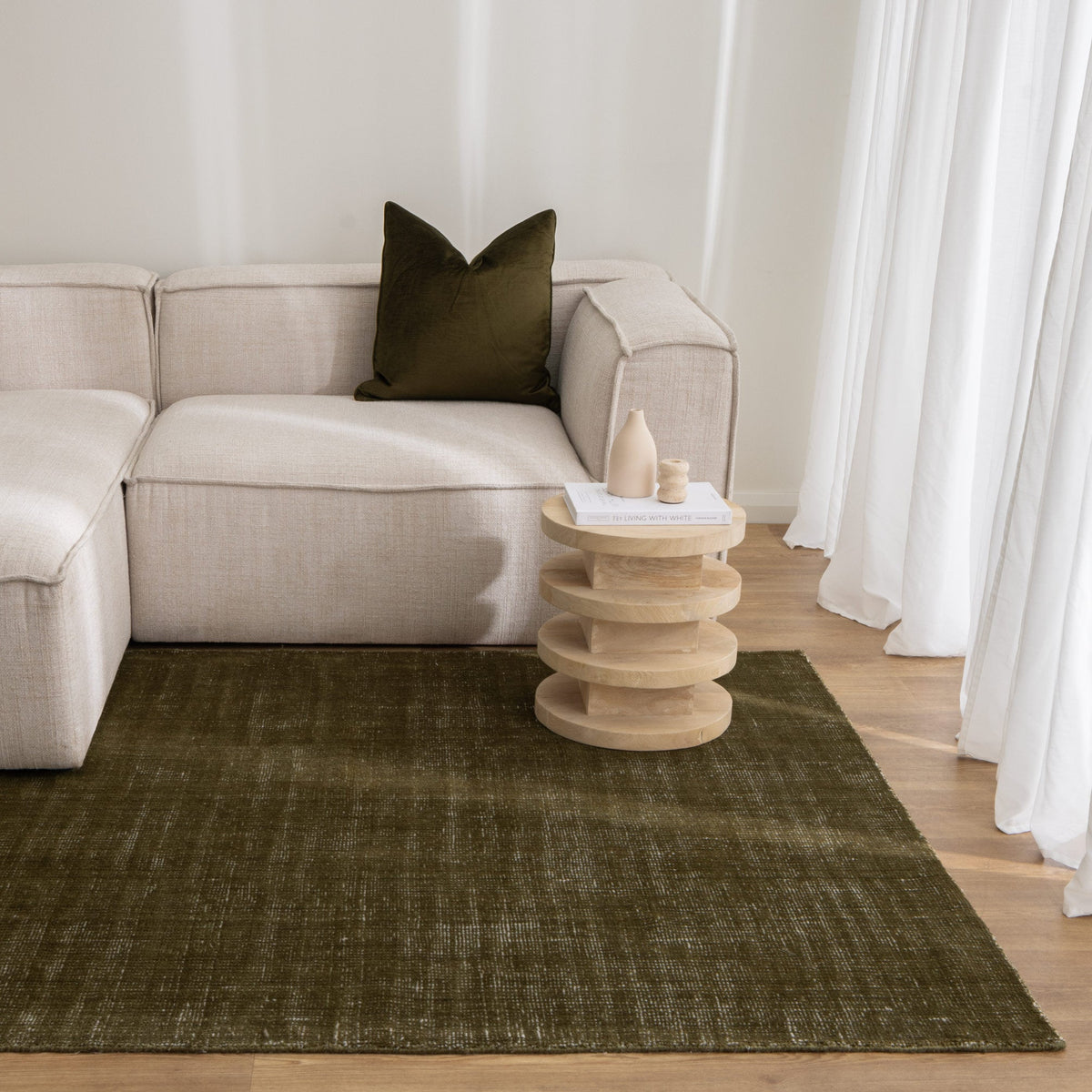 Harbour Olive Green Indoor Outdoor Rug