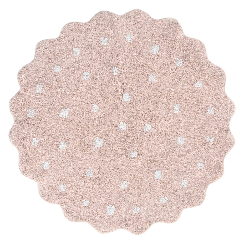 Mellow Round Scalloped Kids Rug Blush Pink: New Arrival