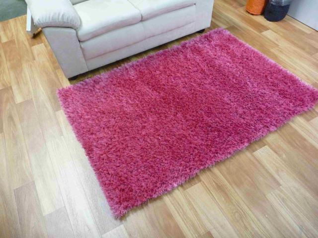 Stain Resistant Shag Rugs Platinum Pink Shaggy Rug 155x225cm