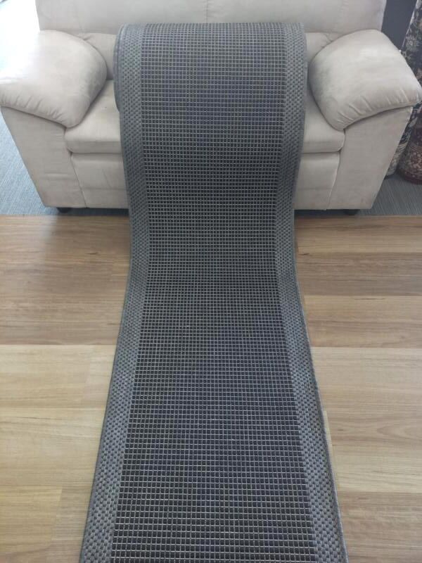 Hall Runner Flat-weave Evalasting Black Grey 67cm wide by the meter