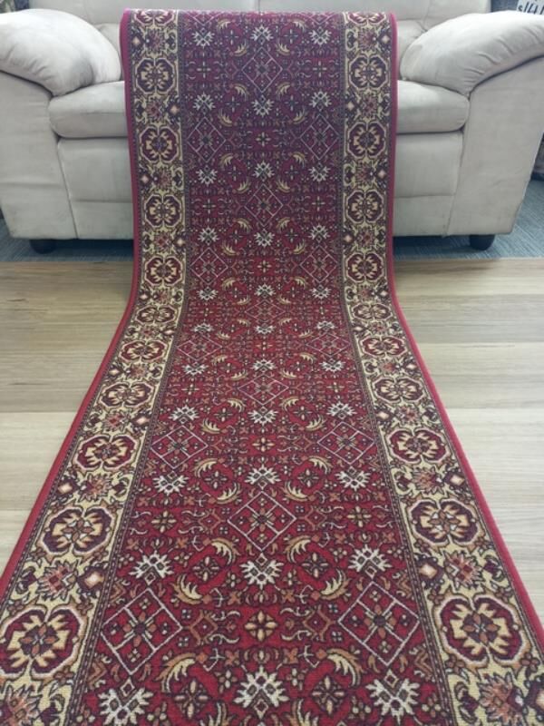Hall Runner Genesis 67cm wide Red by the Meter Rubber Backed