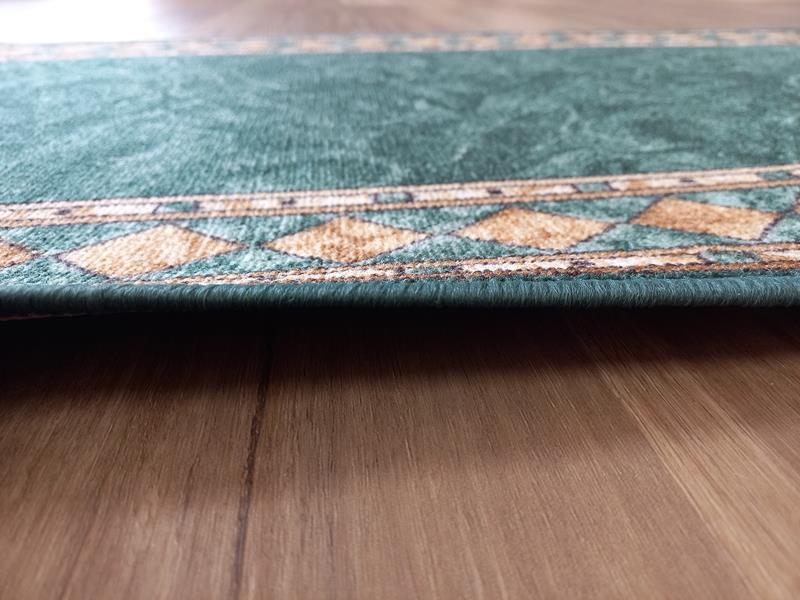 Rubber Back Hall Runner Life Huff 67cm wide Green by the Meter