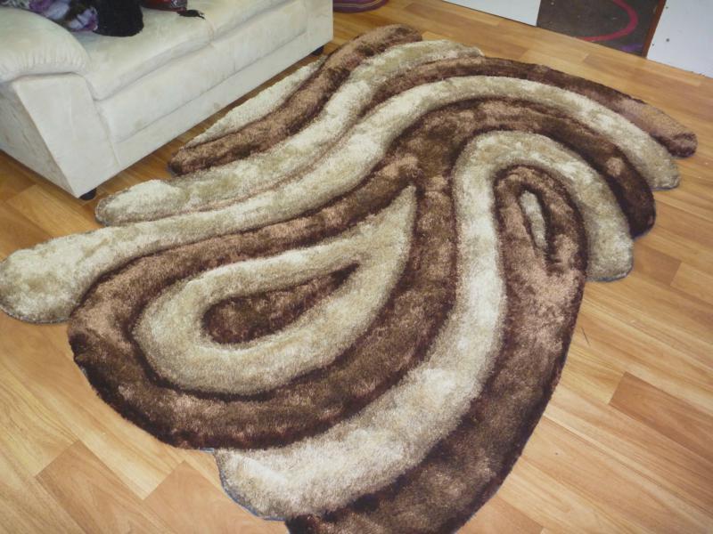 Designer Shaggy Rug Advant Garde Beige 160x230cm