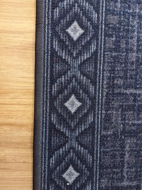 Rubber Back Hall Runner Charcoal Argyle 67cm Wide by the meter