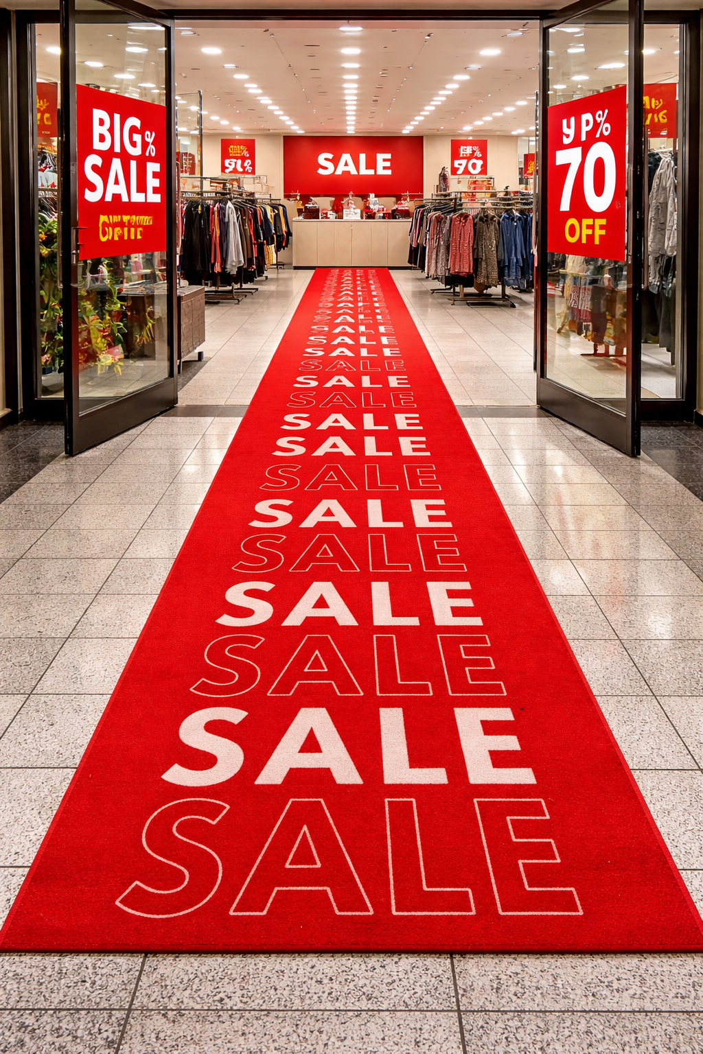 Red Sale Carpet Runner 100cm Wide by the Meter Rubber Backed