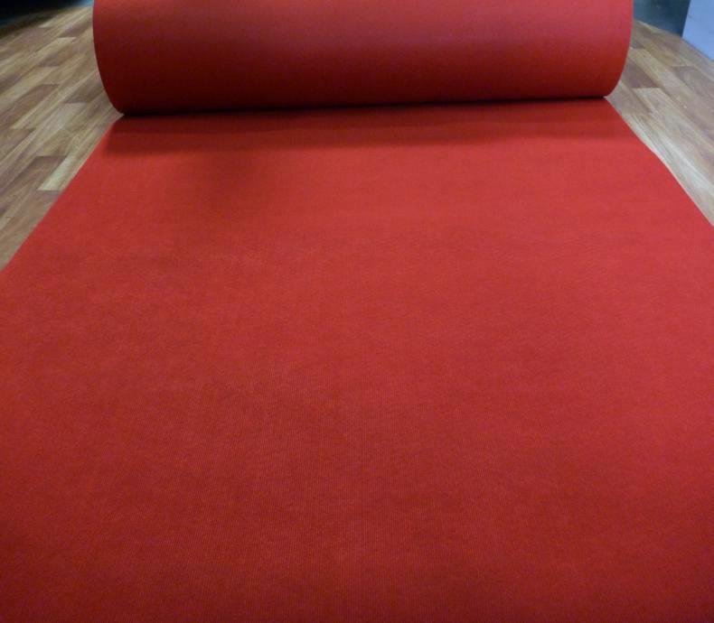 Red Budget Event Carpet 2m Wide x 50m Long Roll Bulk Order 2-3mm Thick - Online Only