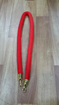 Velvet Rope with Gold Hook End 32mm x 1.5M Bollard Queue Crowd Control Stanchion Red or Black