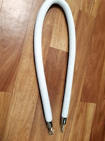 Velvet Rope Silver Hook End 32mm x 1.5M For Bollard Queue Stanchion Red Blue White or Black