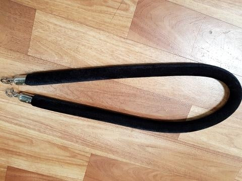 Velvet Rope Silver Hook End 32mm x 1.5M For Bollard Queue Stanchion Red Blue White or Black