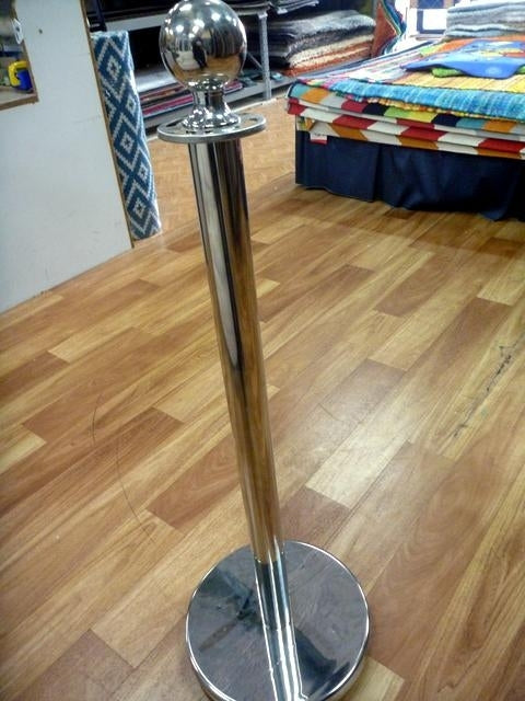 3 Stainless Steel Queue Barrier Bollard Posts & 2 Velvet Cord Ropes Package Deal - Instore Only