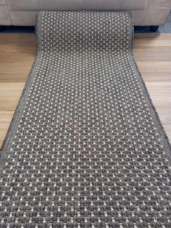 Rubber Back Hall Runner Flat-weave Gest Metal 67 or 80cm wide Plain Design by the Meter