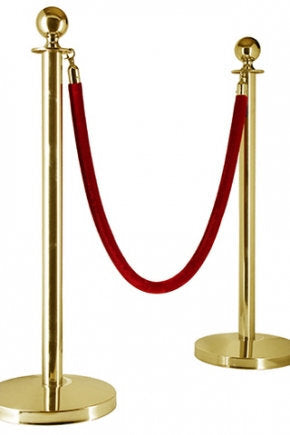 10 Gold Stanchion Queue Barrier Bollard Posts & 9 Velvet Cord Ropes Package Deal
